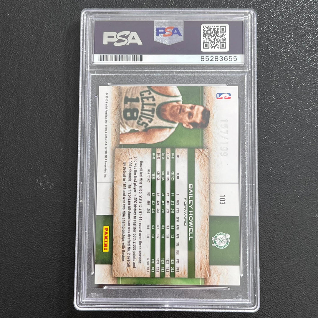 2010 Panini Studio Legends #103 Bailey Howell Signed Card AUTO 10 PSA/DNA Slabbe
