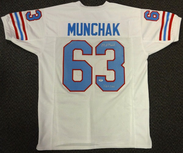 Houston Oilers Mike Munchak Autographed Signed White Jersey "HOF 2001" PSA/DNA