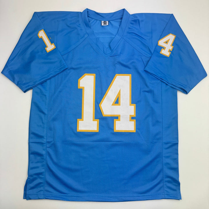 Autographed/Signed Dan Fouts San Diego Blue Football Jersey PSA/DNA COA