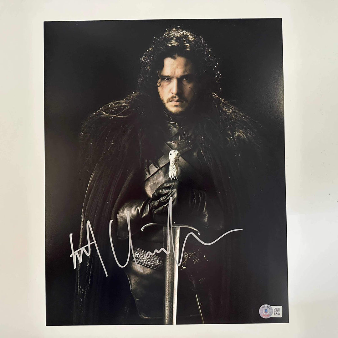 Autographed/Signed Kit Harrington Jon Snow Game of Thrones 11x14 Photo BAS COA