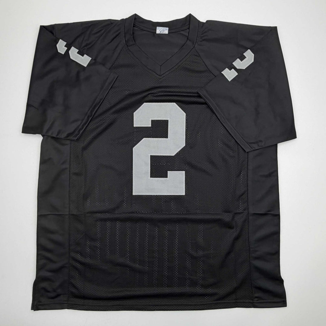 Autographed/Signed Ashton Jeanty Oakland Black Jersey Beckett BAS COA