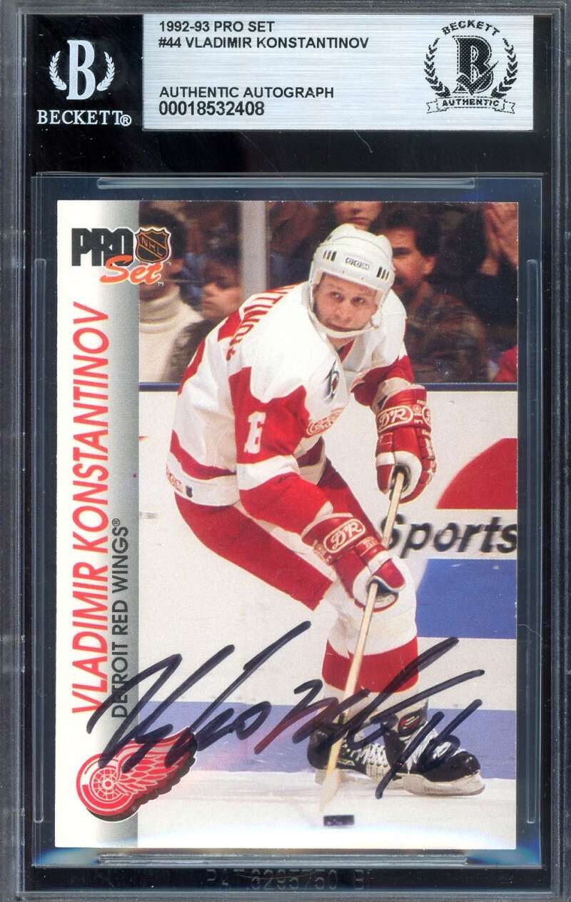 Vladimir Konstantinov Beckett BAS Signed 1992-93 Pro Set Autograph