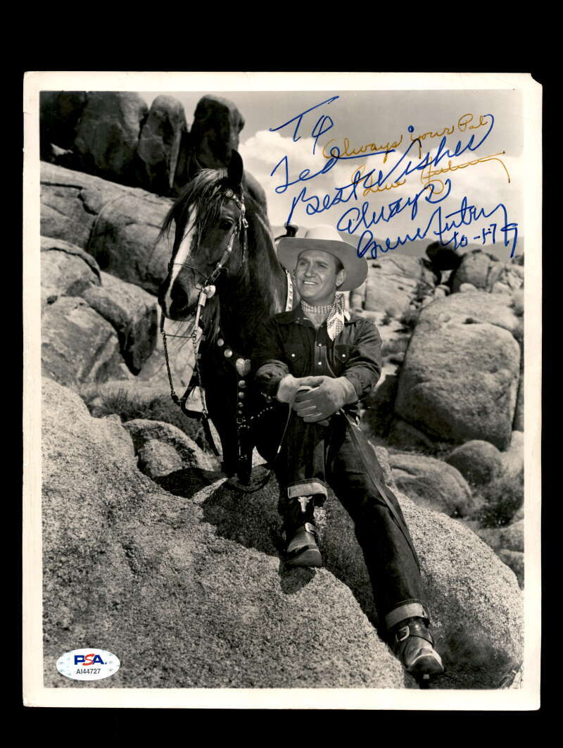 Gene Autry PSA DNA Coa Signed 8x10 Photo Certified Autograph