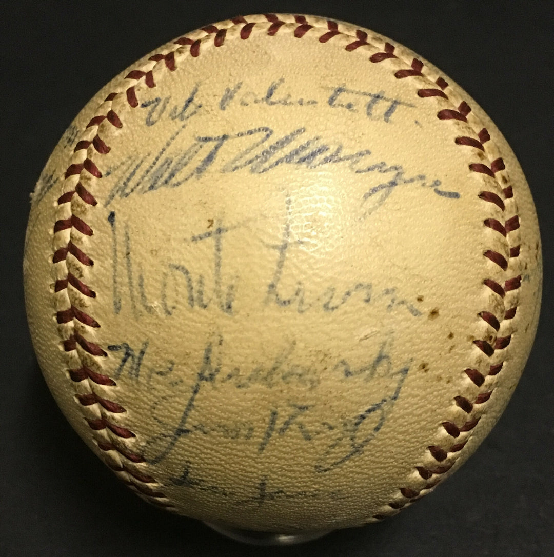 1956 Chicago cubs Team Signed Baseball 21 Auto Ernie Banks Monte Irvin PSA LOA
