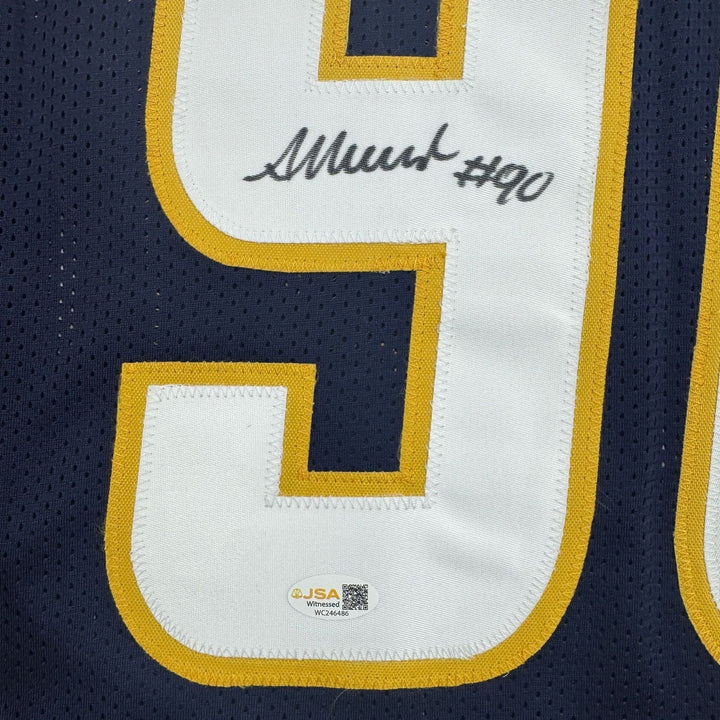 Autographed/Signed Akheem Mesidor Los Angeles Navy Blue Jersey JSA COA