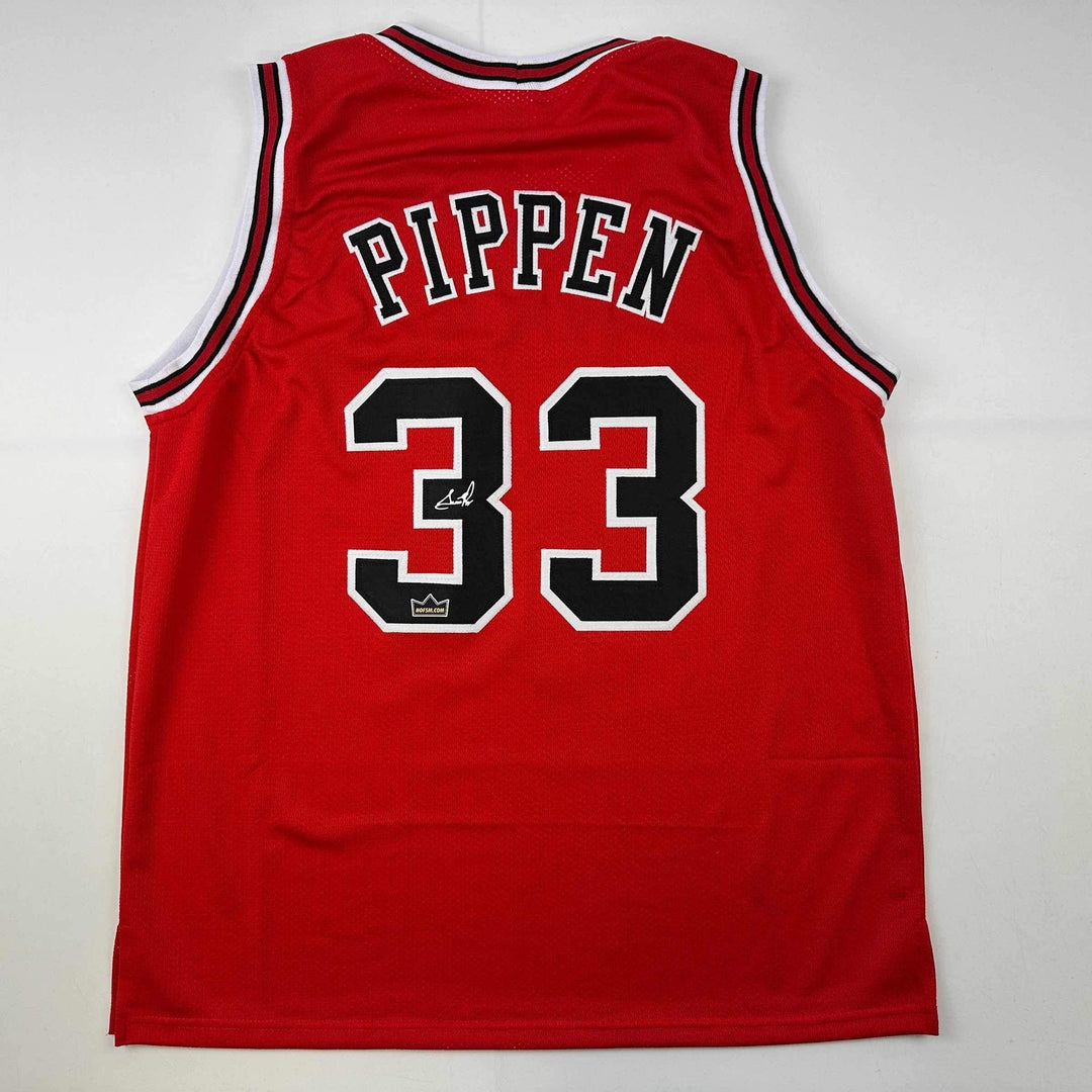 Facsimile Autographed Scottie Pippen Chicago Red Reprint Auto Jersey Men's XL