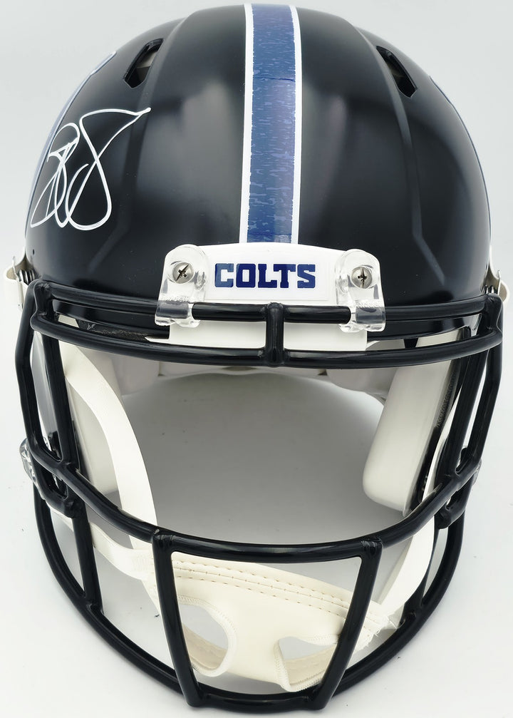 Reggie Wayne Signed Colts Black 2023 Alt Full Size Authentic Helmet BAS