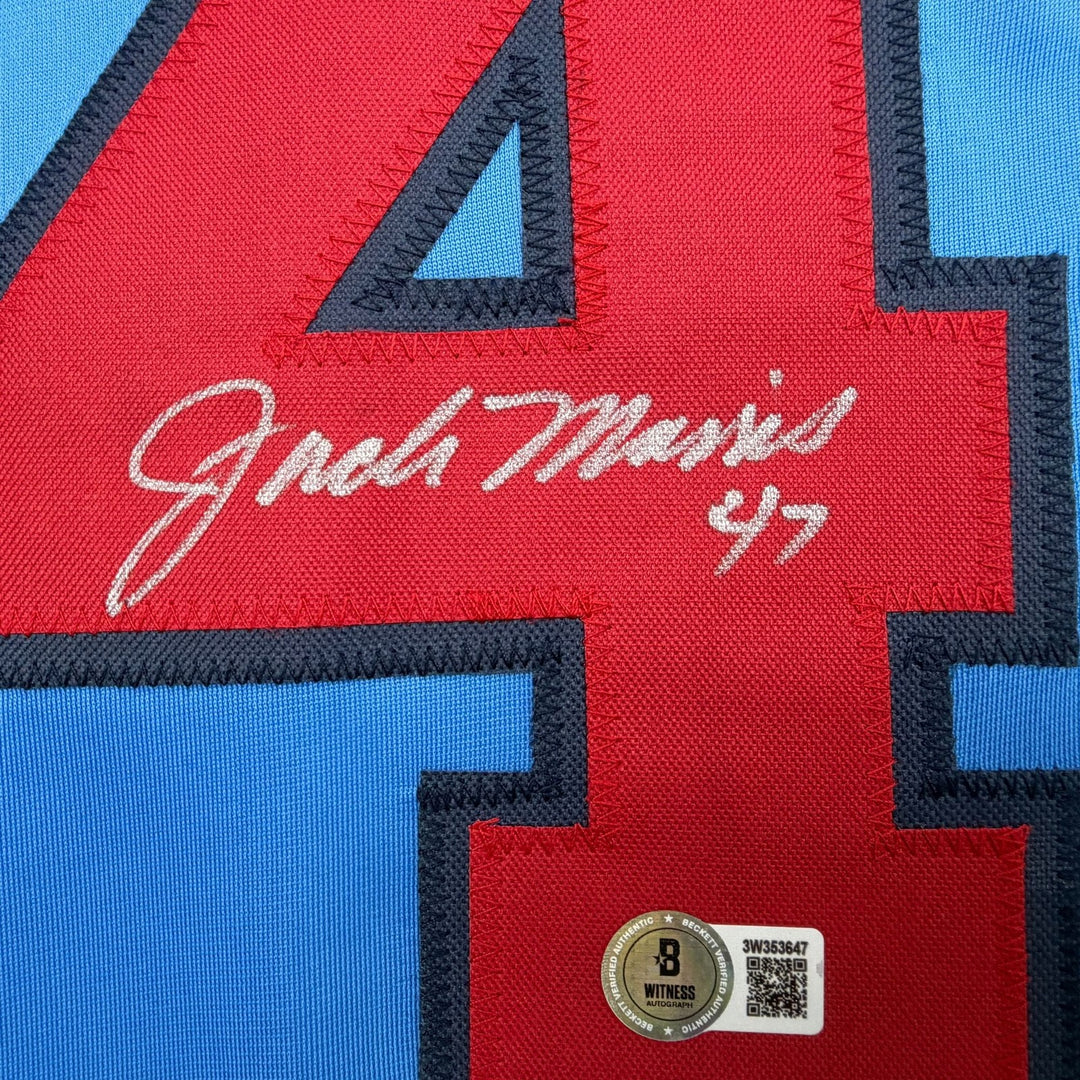 Autographed/Signed Jack Morris Minnesota Blue Baseball Jersey Beckett COA
