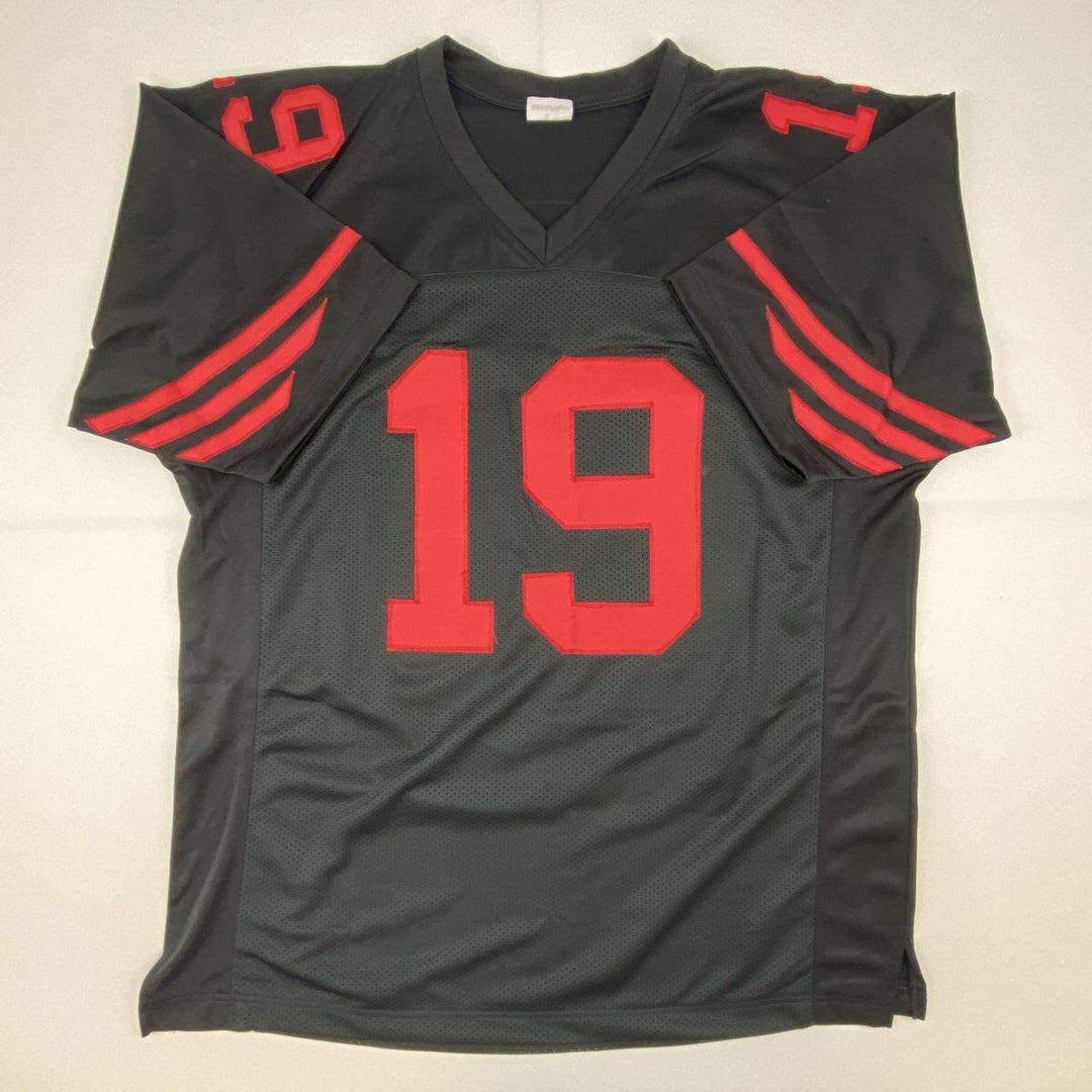 Autographed/Signed DEEBO SAMUEL San Francisco Black Football Jersey JSA COA Auto