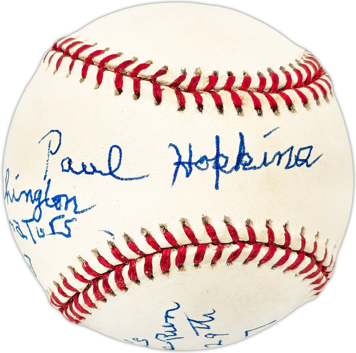 Paul Hopkins Autographed AL Baseball Senators Babe Ruths 59th HR Beckett BL93623