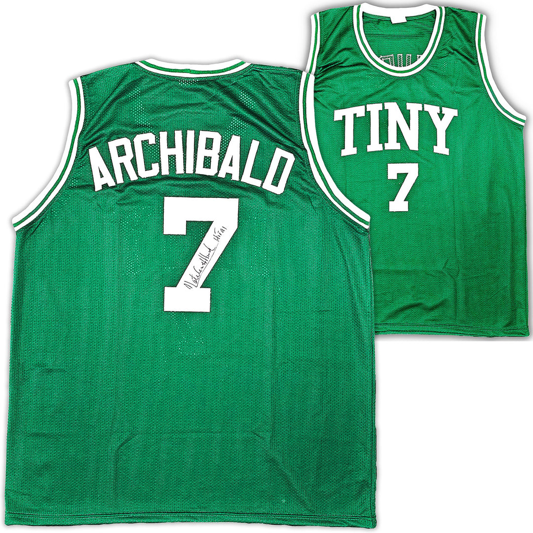 Boston Celtics Nate "Tiny" Archibald Auto Signed Green Jersey "HOF 91" JSA