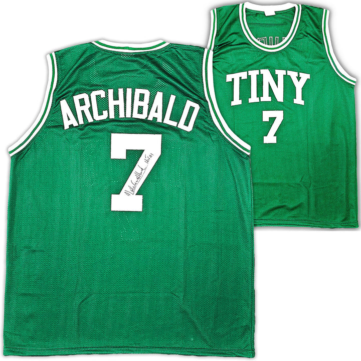 Boston Celtics Nate "Tiny" Archibald Auto Signed Green Jersey "HOF 91" JSA