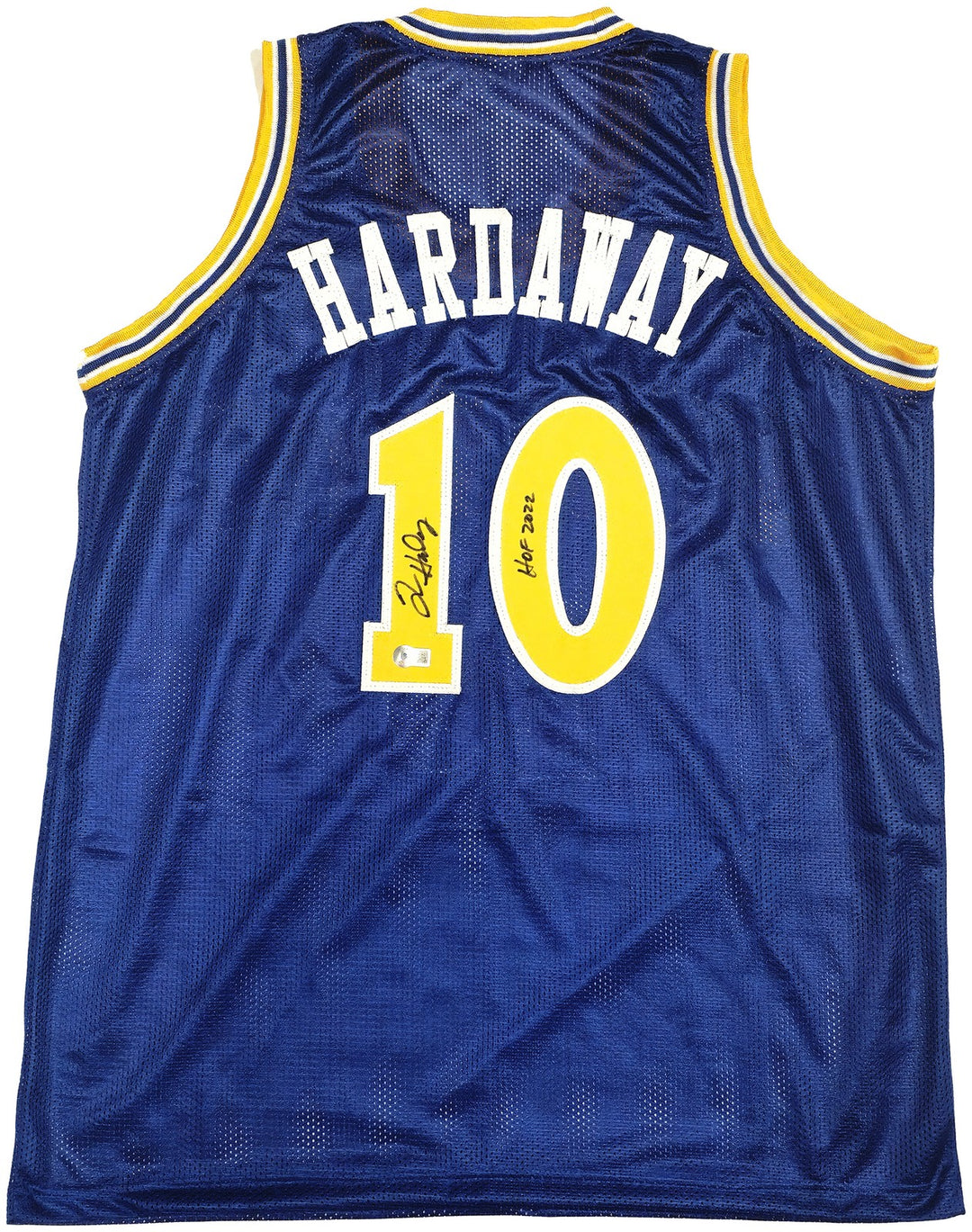 Golden State Warriors Tim Hardaway Signed Blue Jersey "HOF 2022" Beckett Wit