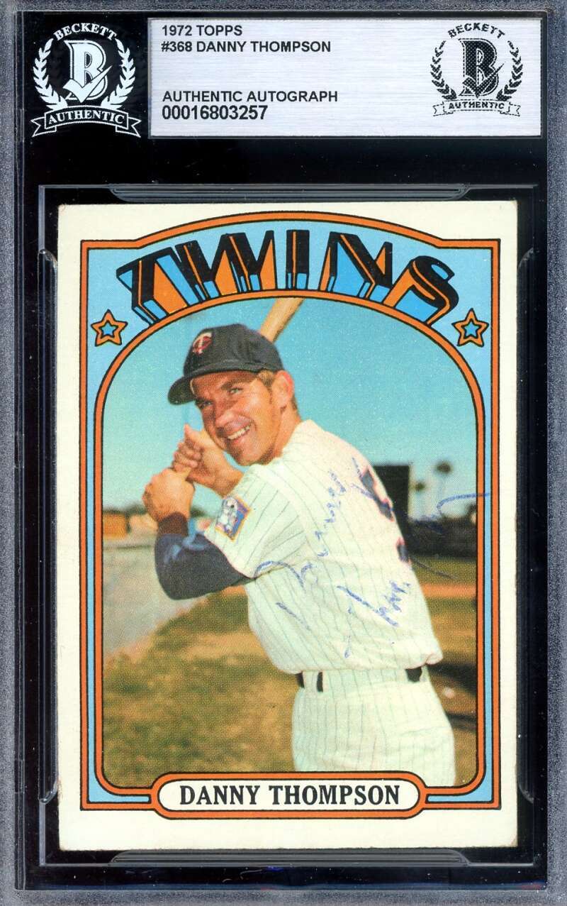 Danny Thompson Beckett BAS Signed 1972 Topps Autograph