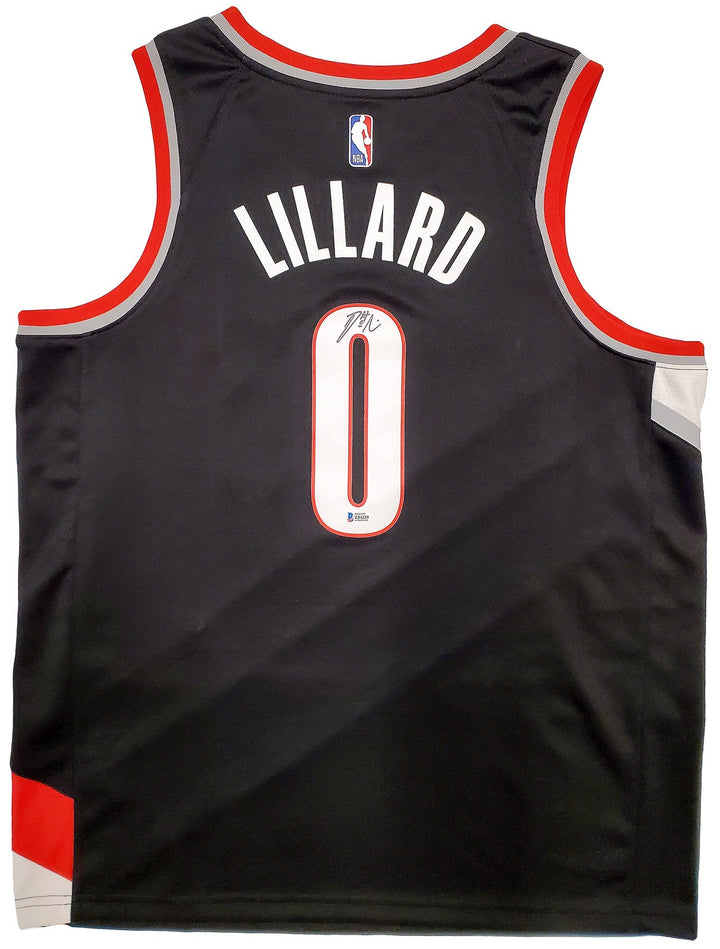 Portland Trail Blazers Damian Lillard Signed Black Nike Jersey Size XL Beckett