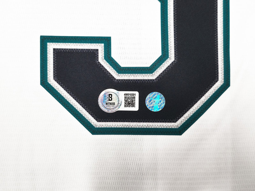 Mariners Ichiro Suzuki Auto Signed White Nike Jersey Size L "HOF 25" Beckett Wit