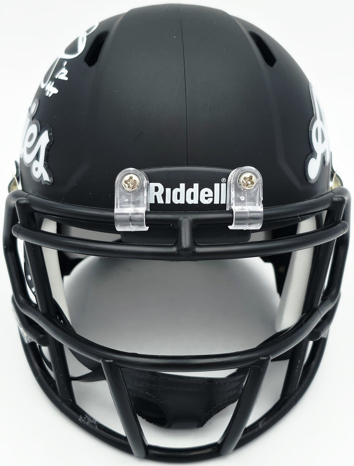 Johnny Manziel Auto Texas A&M Black Aggies Script Logo Speed Mini Helmet "12 HT"