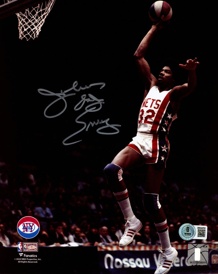 Julius "Dr. J" Erving Signed 8x10 Photo New Jersey Nets Beckett BAS Witness