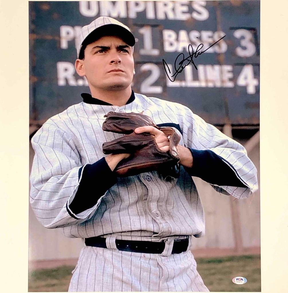 Charlie Sheen autograph Eight Men Out signed 16x20 movie photo PSA/DNA COA