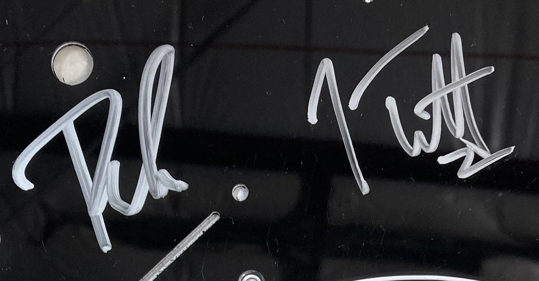 Joe Elliott Phil Collen Def Leppard Signed Black Guitar Pick Guard JSA ITP