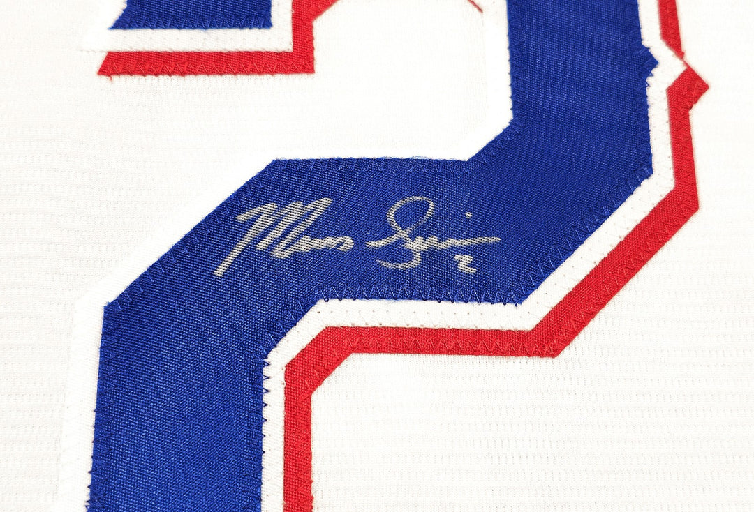 Rangers Marcus Semien Auto White Nike Jersey Size 2XLT 23 WS Champs Beckett Wit