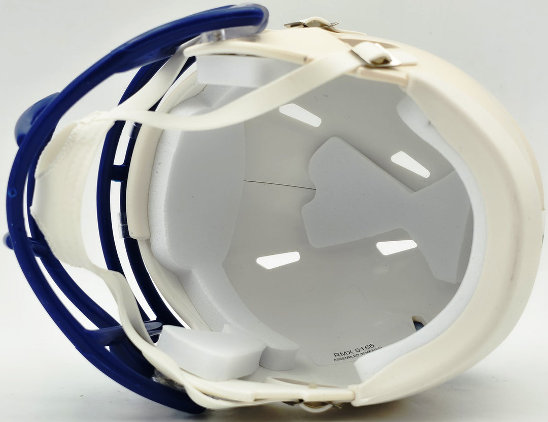 Mike Macdonald Signed Seahawks Cream Retro Speed Mini Helmet BAS Witness