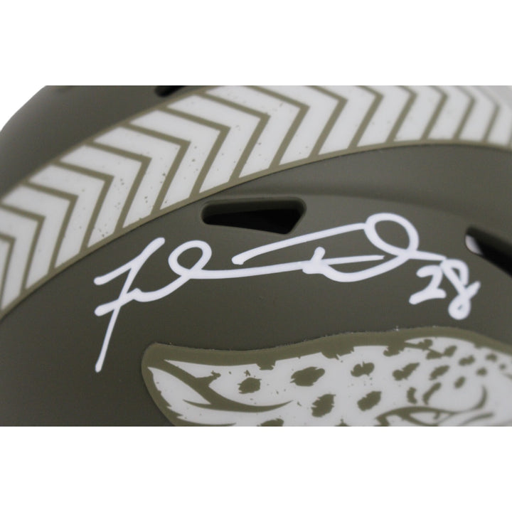 Fred Taylor Autographed Jacksonville Jaguars 22 STS Mini Helmet Beckett 46766