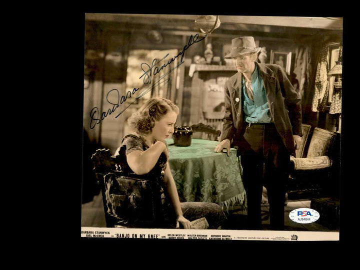 Barbara Stanwyck PSA DNA Coa Signed 7x9 Banjo On My Knee Photo Autograph