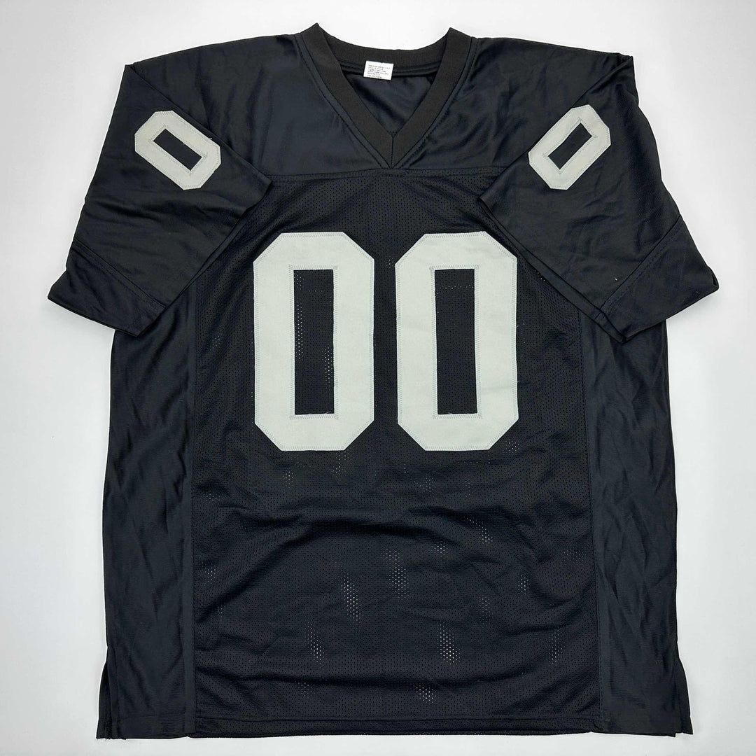 Facsimile Autographed Jim Otto Oakland Las Vegas Black Reprint Jersey Men's XL
