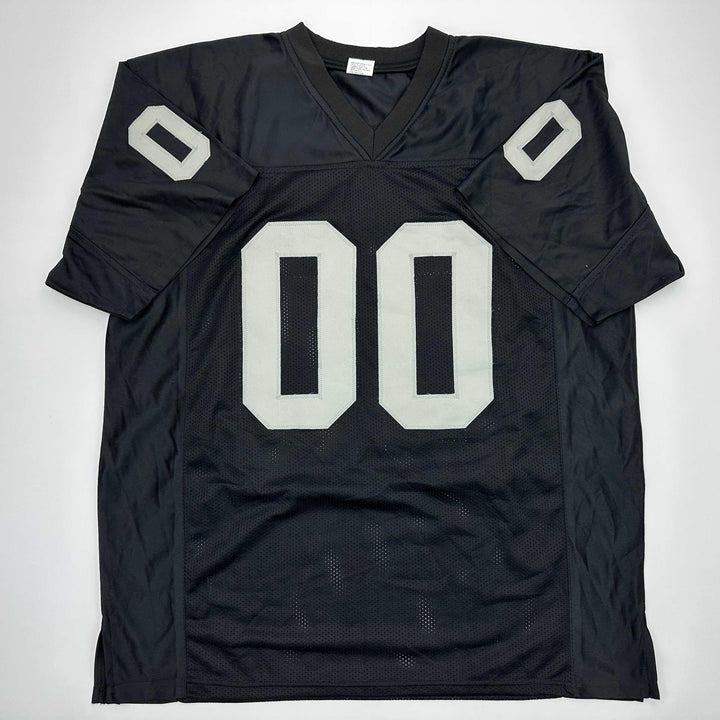 Facsimile Autographed Jim Otto Oakland Las Vegas Black Reprint Jersey Men's XL