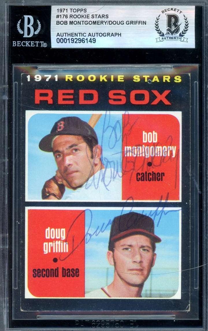 Bob Montgomery Doug Griffin Beckett BAS Signed 1971 Topps Rookie Stars Autograph