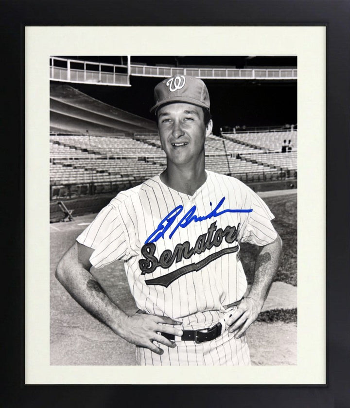 Ed Brinkman signed Washington Senators B&W 8x10 Photo Framed- COA/Show Ticket