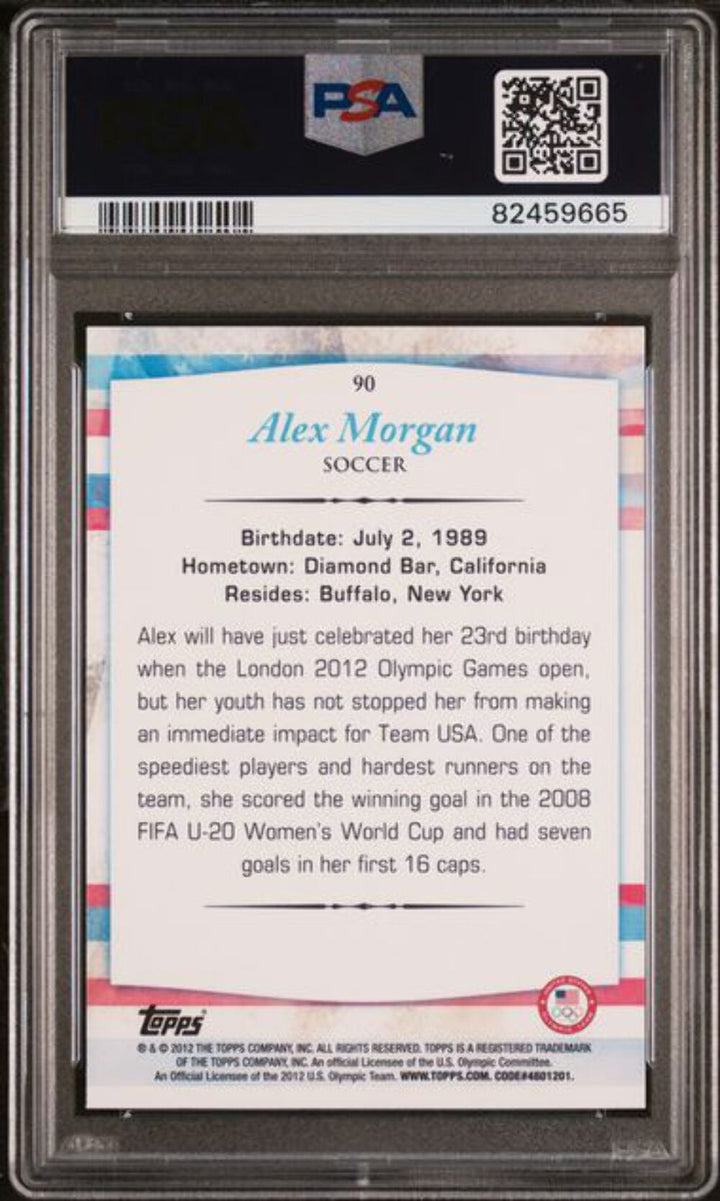 Graded 2012 Topps USA Olympics Alex Morgan #90 Rookie RC Soccer Card PSA 10 Gem