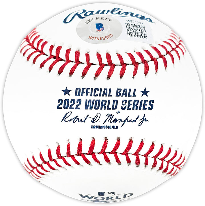 Kyle Tucker Signed Official 2022 WS Logo MLB Baseball Astros Beckett Witness