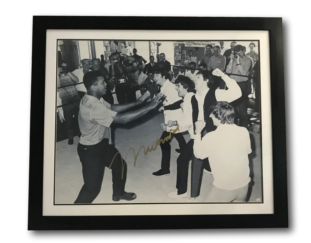 Muhammad Ali w/ The Beatles Signed 30x40 COA Online Authentics Framed Autograph