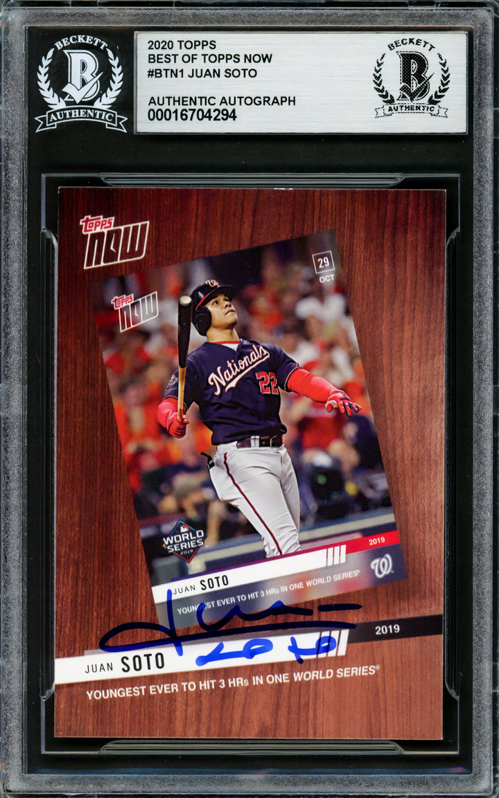 Juan Soto Signed 2020 Topps Now Card BTN1 New York Mets Beckett #16704294