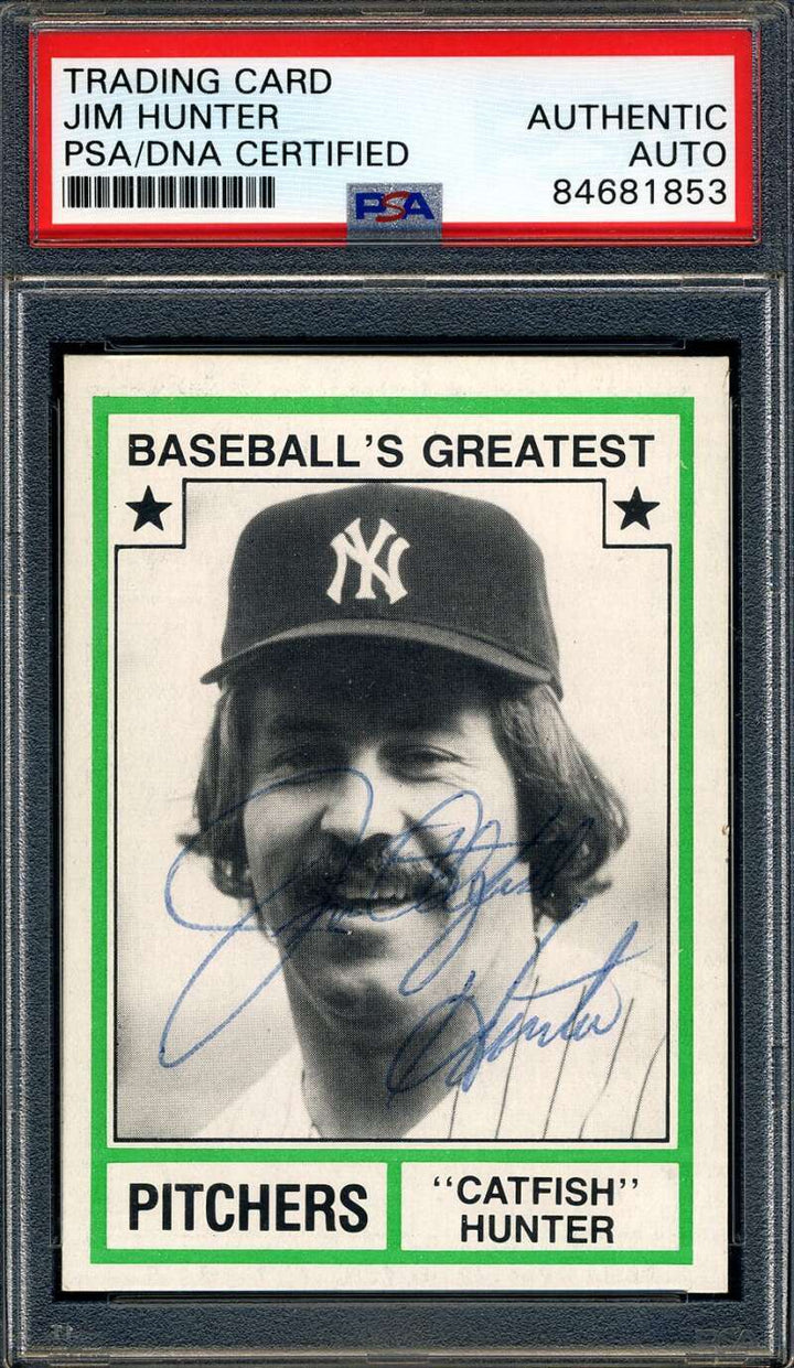 Jim Hunter PSA DNA Signed 1982 TCMA Baseball's Greatest Autograph