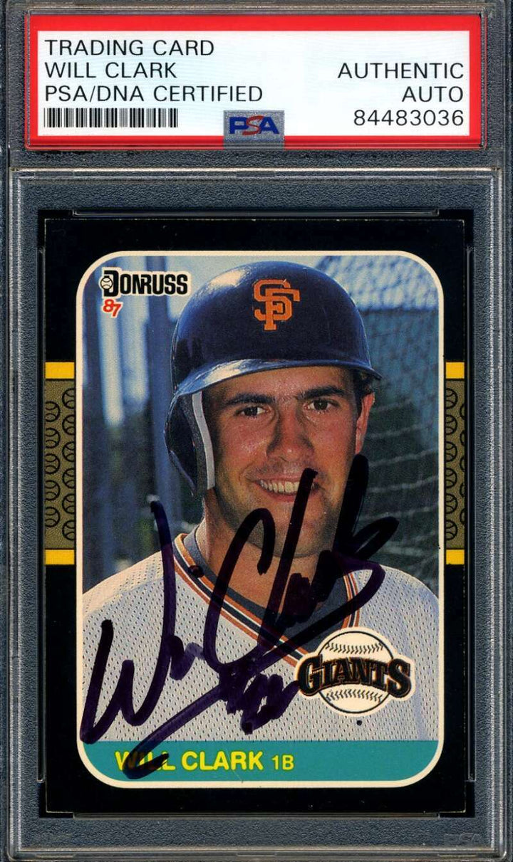 Will Clark PSA DNA Signed 1987 Donruss Rookie Autograph 3036