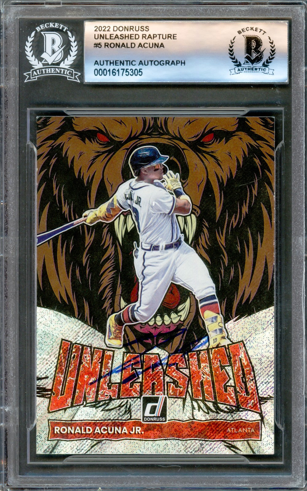 Ronald Acuna Jr. Signed 2022 Donruss Unleashed Card #UL-5 Atlanta Braves Beckett