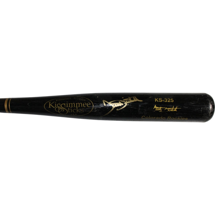Dante Bichette Signed Colorado Rockies Game Used Kissimme Stick Broken Bat 53927