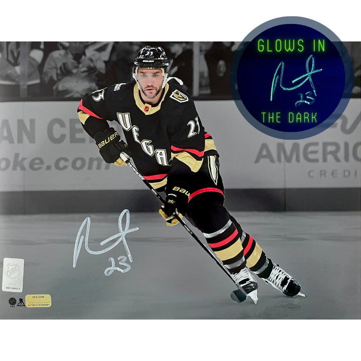 Alec Martinez Vegas Golden Knights Glow in the Dark Signed 11x14 Photo IGM COA