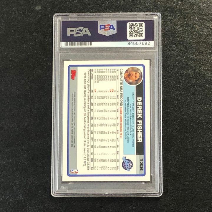2006 Topps #138 Derek Fisher Signed Card AUTO PSA Slabbed Jazz
