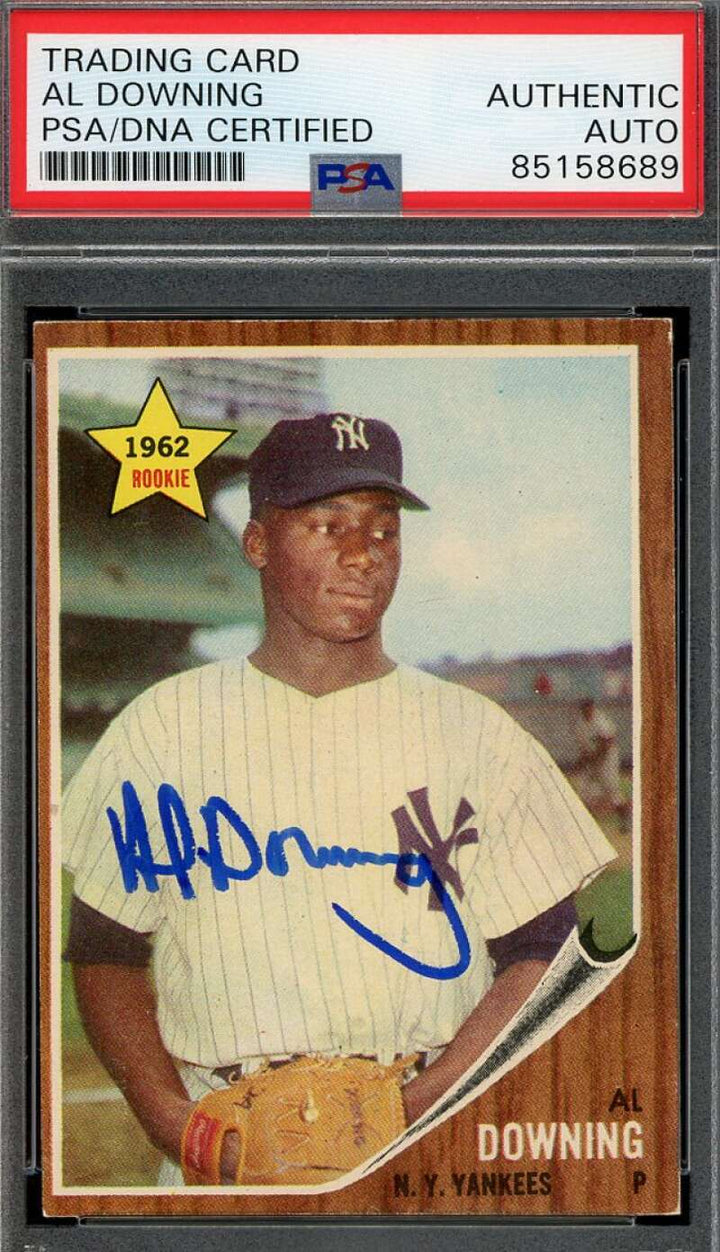 Al Downing PSA DNA Coa Signed 1962 Topps Rookie Autograph