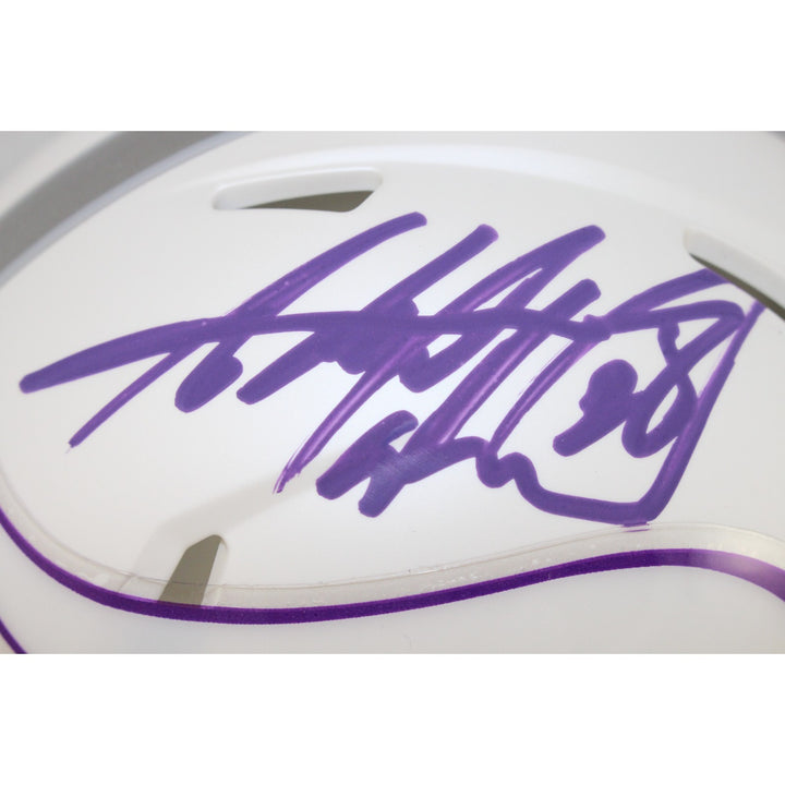 Adrian Peterson Autographed Minnesota Vikings 24 Alt Mini Helmet Beckett W 50843