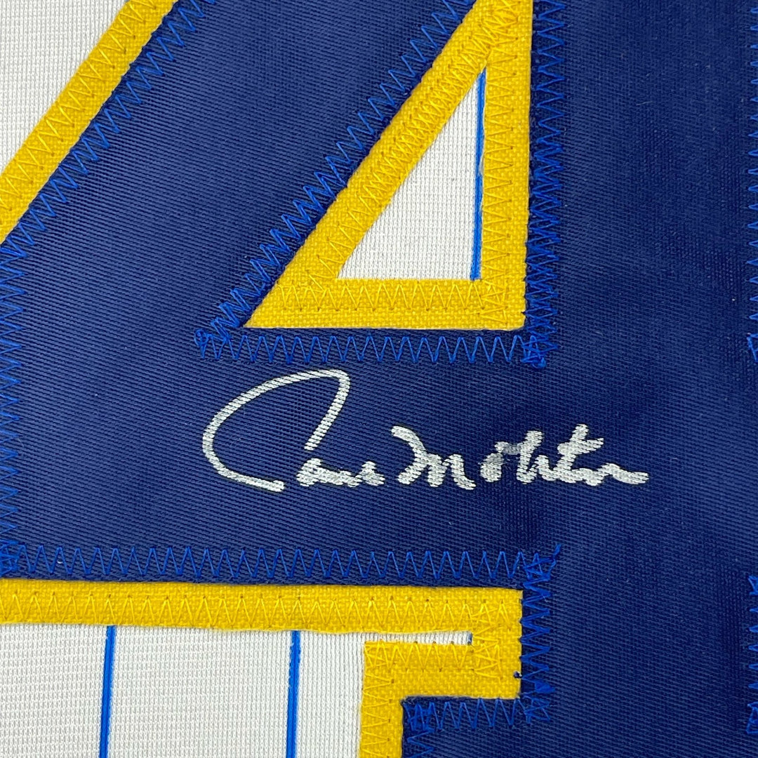 Framed Autographed/Signed Paul Molitor 35x39 Milwaukee Pinstirpe Jersey COA