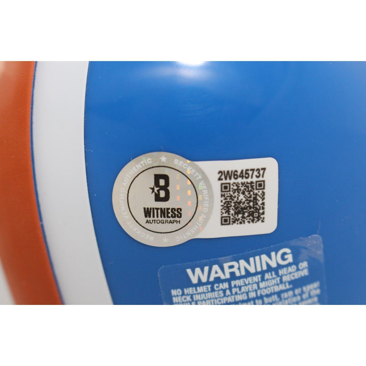Shannon Sharpe Autographed Denver Broncos TB VSR4 Mini Helmet HOF Beckett 50793
