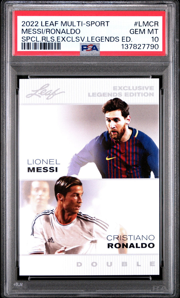 Graded 2022 Leaf Special Release Lionel Messi Cristiano Ronaldo #MCR Card PSA 10
