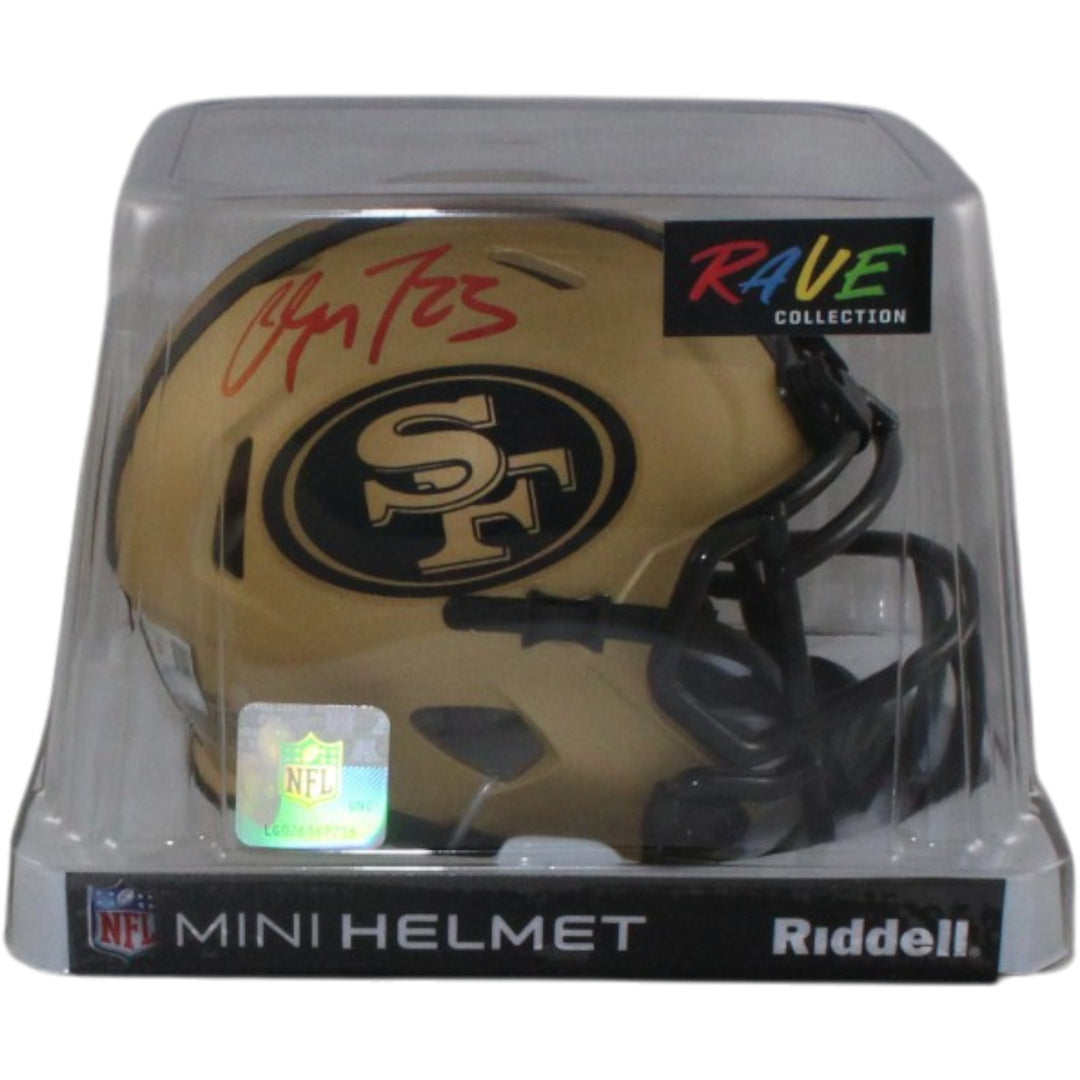Christian McCaffrey Signed San Francisco 49ers Rave Mini Helmet Fanatics 55627