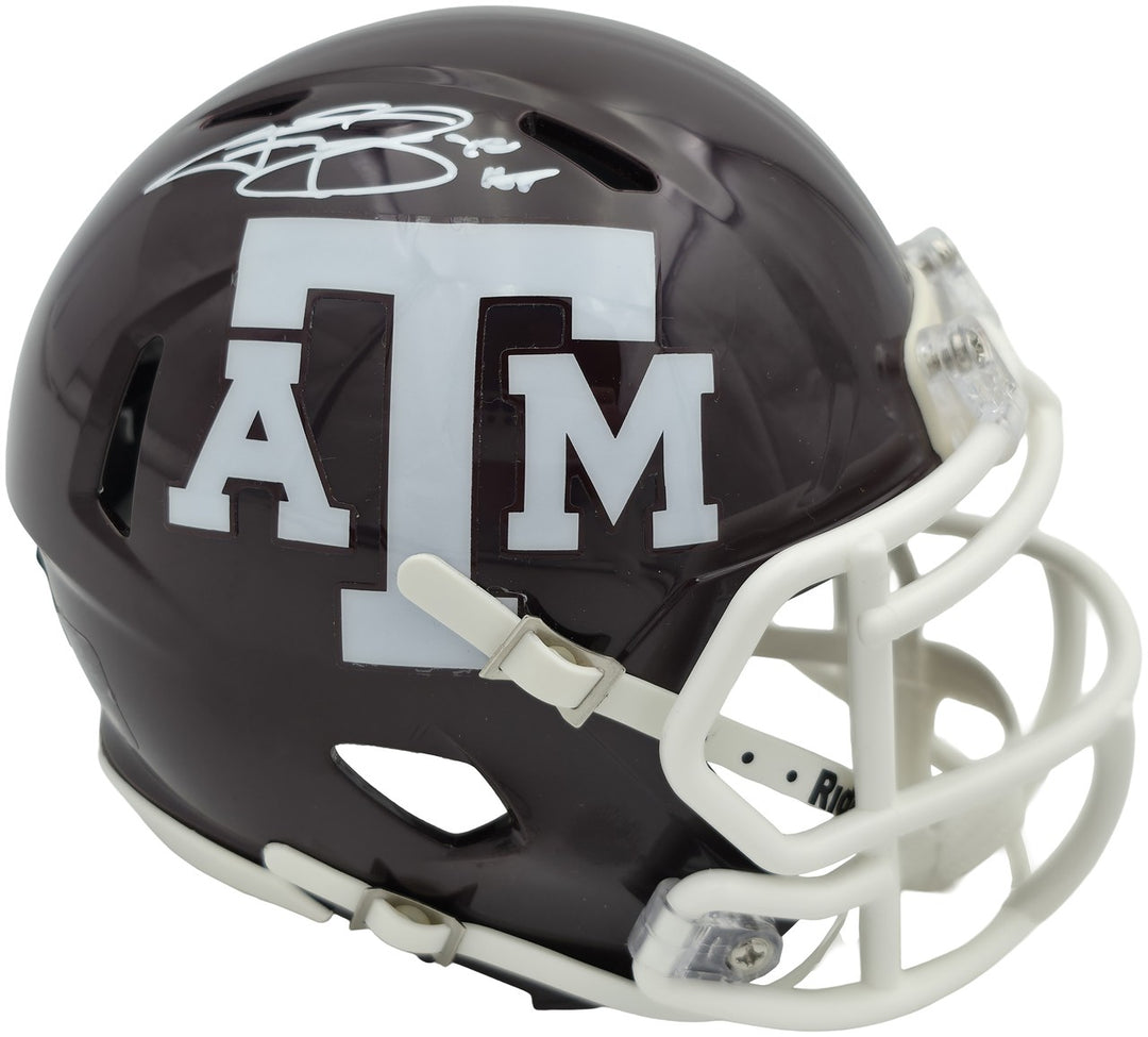 Johnny Manziel Auto Texas A&M Aggies Maroon Speed Mini Helmet "12 HT" Beckett