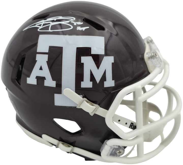 Johnny Manziel Auto Texas A&M Aggies Maroon Speed Mini Helmet "12 HT" Beckett